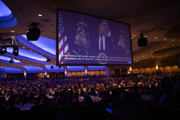 President Donald Trump attends the National Prayer Breakfast, Thursday, February 6, 2025, at the Washington Hilton in Washington, D.C. (Official White House Photo by Molly Riley.)