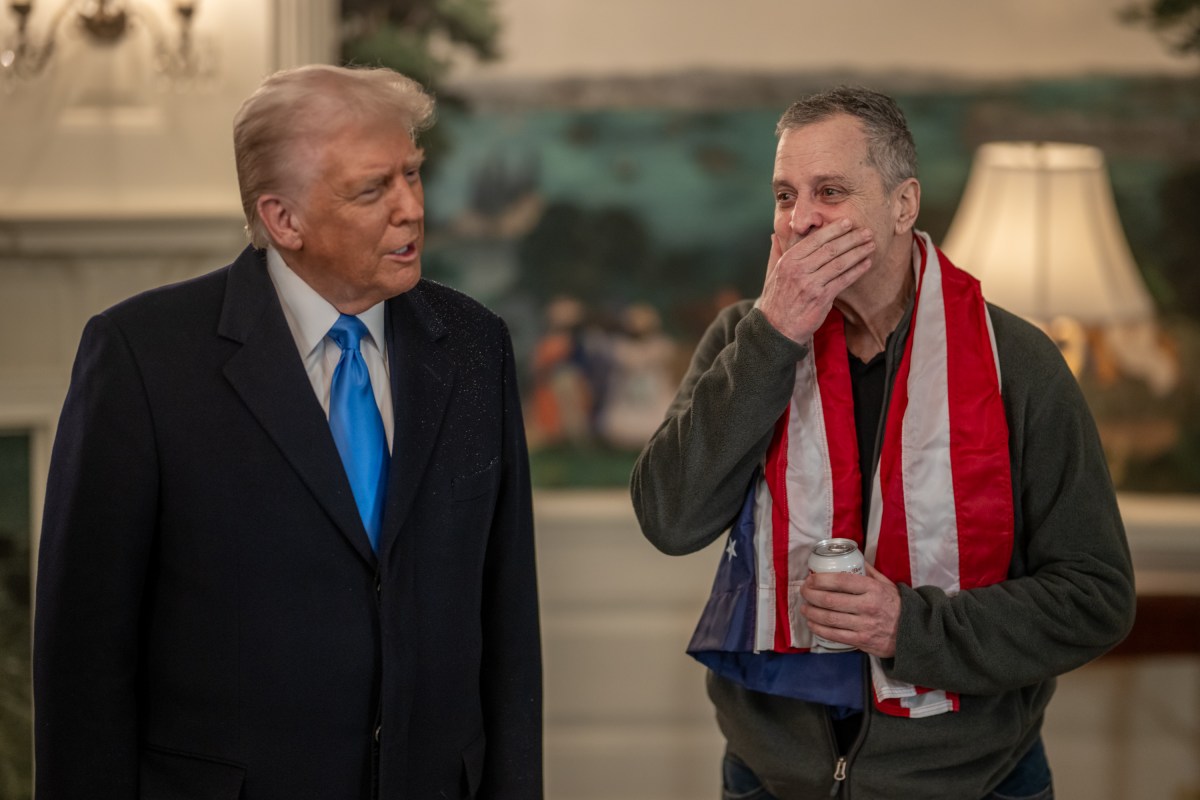 President Donald J. Trump greets Marc Fogel at the White House after his release from a Russian prison, Tuesday, February 11, 2025. (Official White House Photo by Daniel Torok)