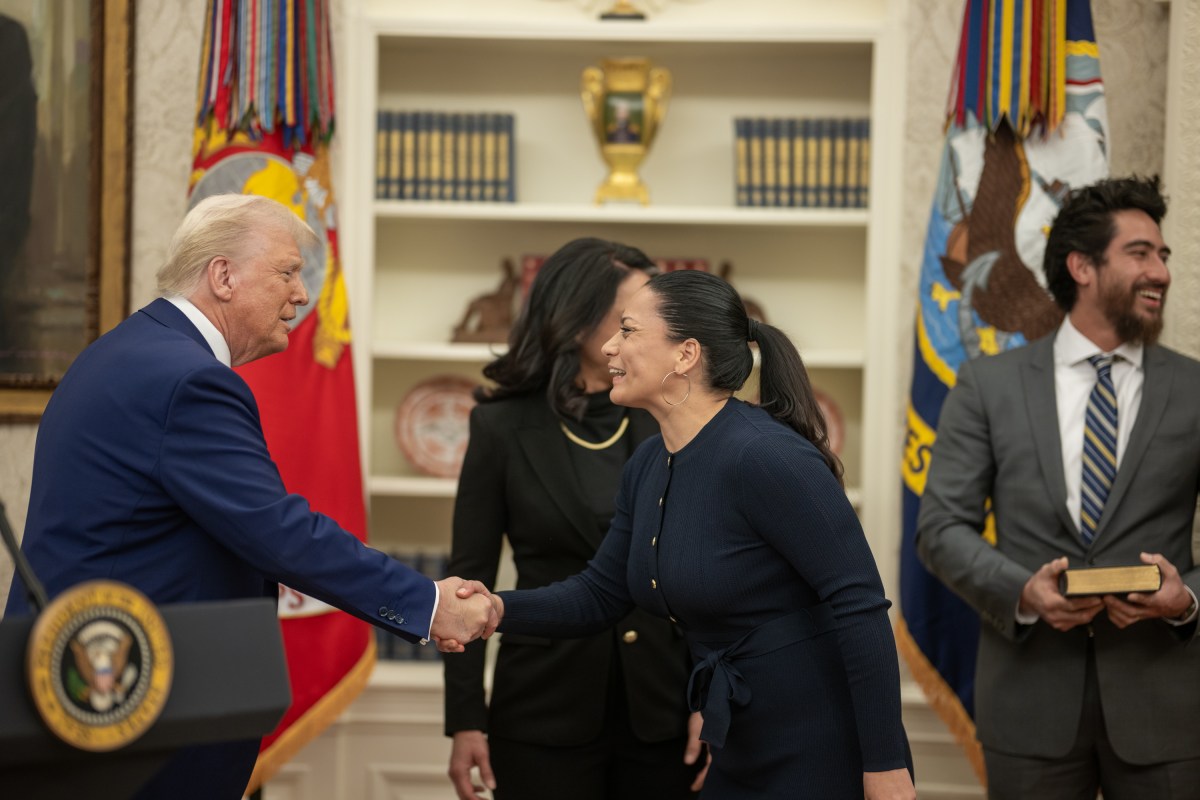 President Donald J. Trump speaks before Tulsi Gabbard is sworn in as the Director of National Intelligence in the Oval Office of the White House, Wednesday, February 12, 2025. (Official White House Photo by Daniel Torok)President Donald J. Trump congratulates Tulsi Gabbard after she was sworn in as the Director of National Intelligence in the Oval Office of the White House, Wednesday, February 12, 2025. (Official White House Photo by Daniel Torok)President Donald J. Trump with Tulsi Gabbard after she was sworn in as the Director of National Intelligence in the Oval Office of the White House, Wednesday, February 12, 2025. (Official White House Photo by Daniel Torok)Attorney General Pam Bondi swears in Tulsi Gabbard as the Director of National Intelligence in the Oval Office, Wednesday, February 12, 2025. (Official White House Photo by Daniel Torok) (Official White House Photo by Daniel Torok)