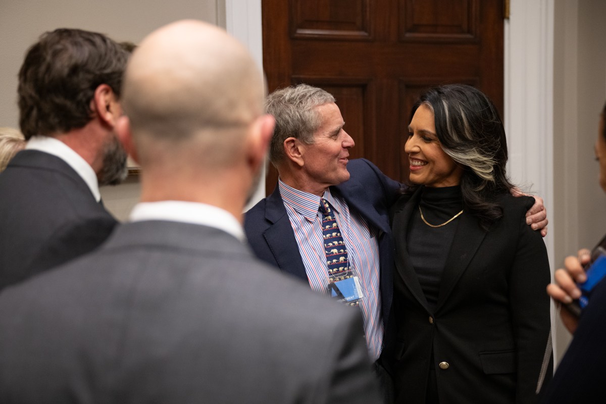 Tulsi Gabbard’s is sworn in as Director of National Intelligence at the White House, Wednesday, February 12, 2025. (Official White House Photo by Molly Riley.)