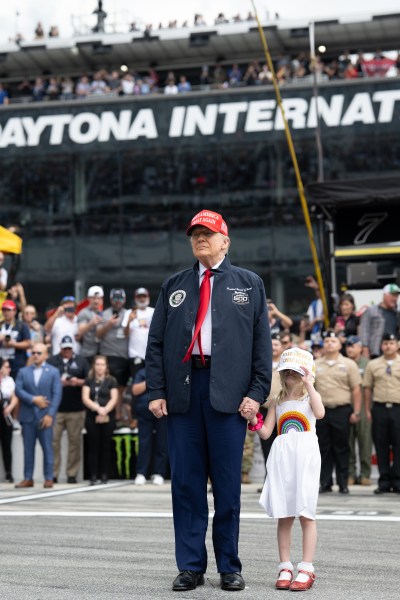 President Donald J. Trump attends the Daytona 500 at Daytona International Speedway in Daytona Beach, Florida, Sunday, February 16, 2025. (Official White House Photo by Daniel Torok)