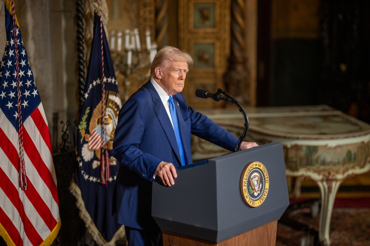 President Donald Trump takes questions after signing Executive Orders, Tuesday, February 18, 2025, at his Mar-a-Lago resort in Palm Beach, Florida. (Official White House Photo by Daniel Torok)President Donald Trump signs Executive Orders, Tuesday, February 18, 2025, at his Mar-a-Lago resort in Palm Beach, Florida. (Official White House Photo by Daniel Torok)