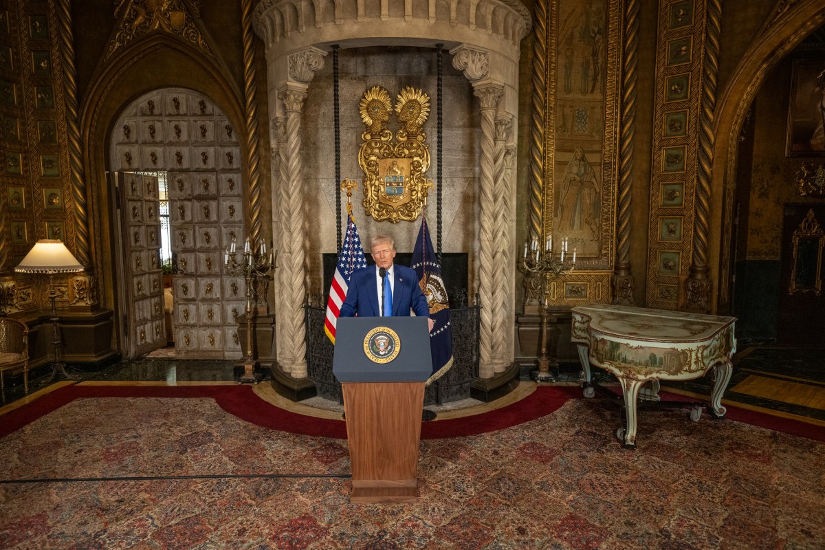 President Donald Trump takes questions after signing Executive Orders, Tuesday, February 18, 2025, at his Mar-a-Lago resort in Palm Beach, Florida. (Official White House Photo by Daniel Torok)President Donald Trump signs Executive Orders, Tuesday, February 18, 2025, at his Mar-a-Lago resort in Palm Beach, Florida. (Official White House Photo by Daniel Torok)