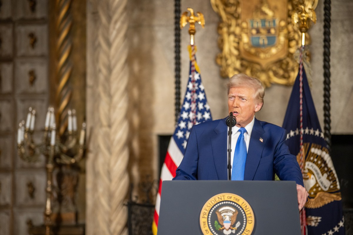 President Donald Trump takes questions after signing Executive Orders, Tuesday, February 18, 2025, at his Mar-a-Lago resort in Palm Beach, Florida. (Official White House Photo by Daniel Torok)President Donald Trump signs Executive Orders, Tuesday, February 18, 2025, at his Mar-a-Lago resort in Palm Beach, Florida. (Official White House Photo by Daniel Torok)