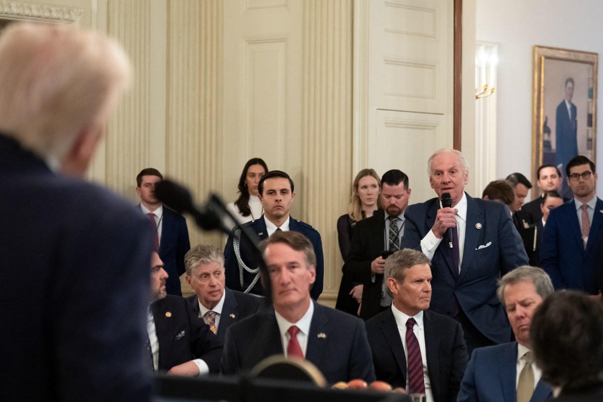 President Donald Trump delivers remarks at a business session with the nation’s governors, Friday, February 21, 2025, in the State Dining Room of the White House. (Official White House Photo by Joyce N. Boghosian)