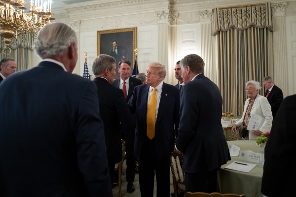 President Donald Trump delivers remarks at a business session with the nation’s governors, Friday, February 21, 2025, in the State Dining Room of the White House. (Official White House Photo by Joyce N. Boghosian)