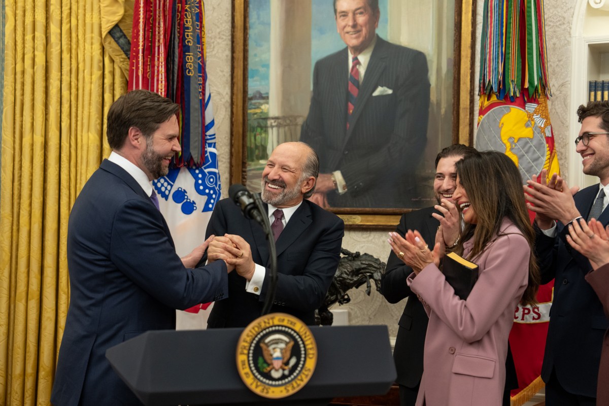 President Donald Trump makes remarks at the swearing-in of Commerce Secretary Howard Lutnick, Friday, February 21, 2025, in the Oval Office.Commerce Secretary Howard Lutnick is sworn in Friday, February 21, 2025, in the Oval Office.(Official White House Photo by Joyce N. Boghosian)