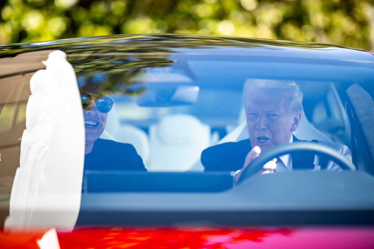 President Donald Trump speaks to members of the media alongside Tesla CEO Elon Musk and son, on the South Lawn of the White House, Tuesday, March 11, 2025. (Official White House Photo by Daniel Torok)