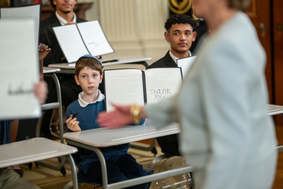 President Donald Trump signs an Executive Order to dismantle the Department of Education, Thursday, March 20, 2025, in the East Room of the White House. (Official White House Photo by Daniel Torok)