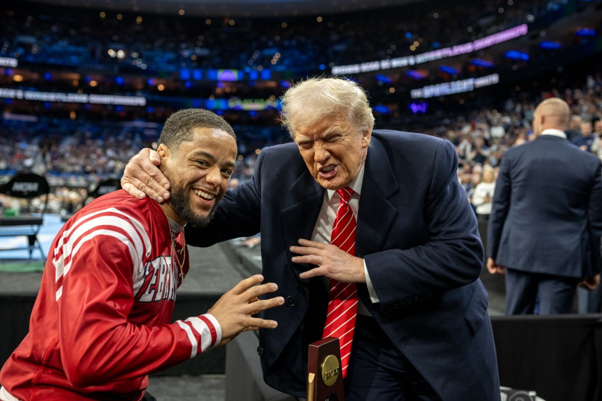 President Donald Trump attends the 2025 NCAA Men’s Wrestling Championship, Saturday, March 22, 2025, at Wells Fargo Center in Philadelphia, Pennsylvania. (Official White House Photo by Daniel Torok)
