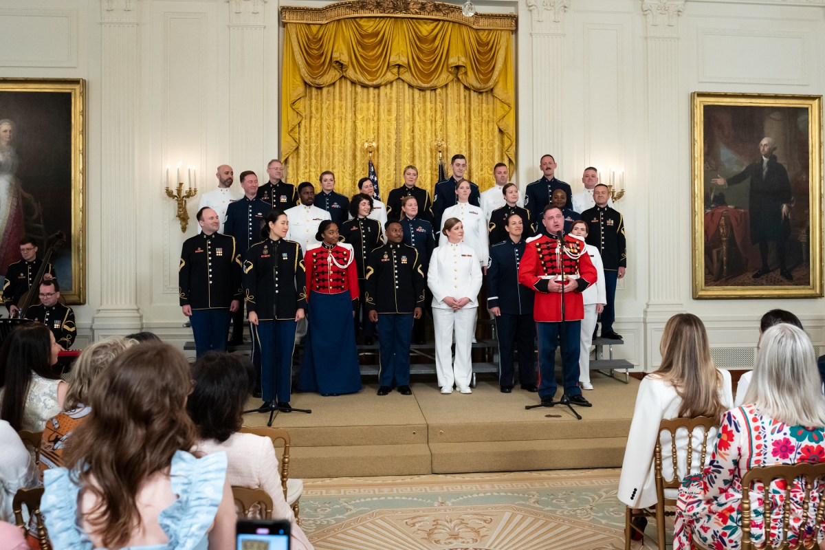 First Lady Melania Trump and President Donald Trump host a Celebration for Military Mothers event in the East Room, Thursday, May 8, 2025, at the White House.(Official White House Photo by Andrea Hanks)