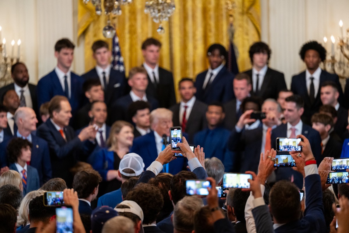 President Donald Trump welcomes the 2025 NCAA Division 1 Men’s Basketball Champion Florida Gators to the White House, Wednesday, May 21, 2025, in the East Room. (Official White House Photo by Molly Riley)