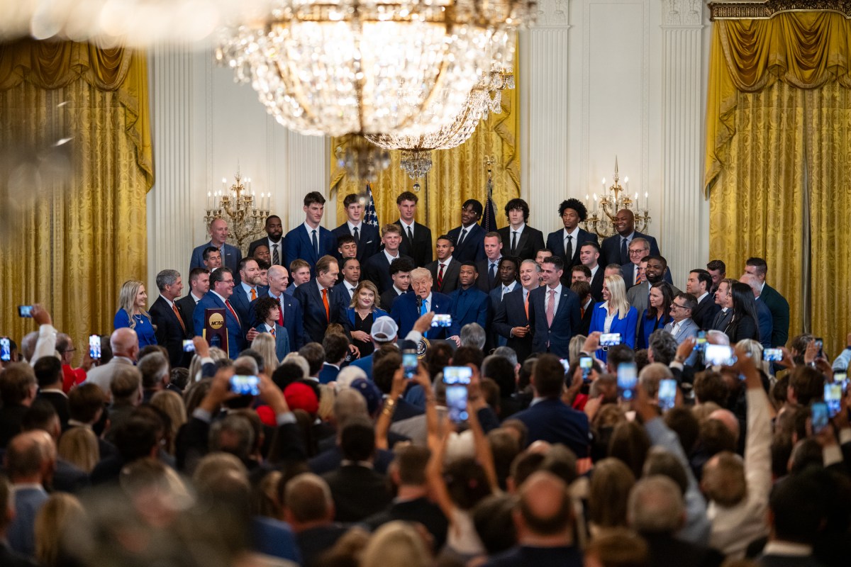 President Donald Trump welcomes the 2025 NCAA Division 1 Men’s Basketball Champion Florida Gators to the White House, Wednesday, May 21, 2025, in the East Room. (Official White House Photo by Molly Riley)