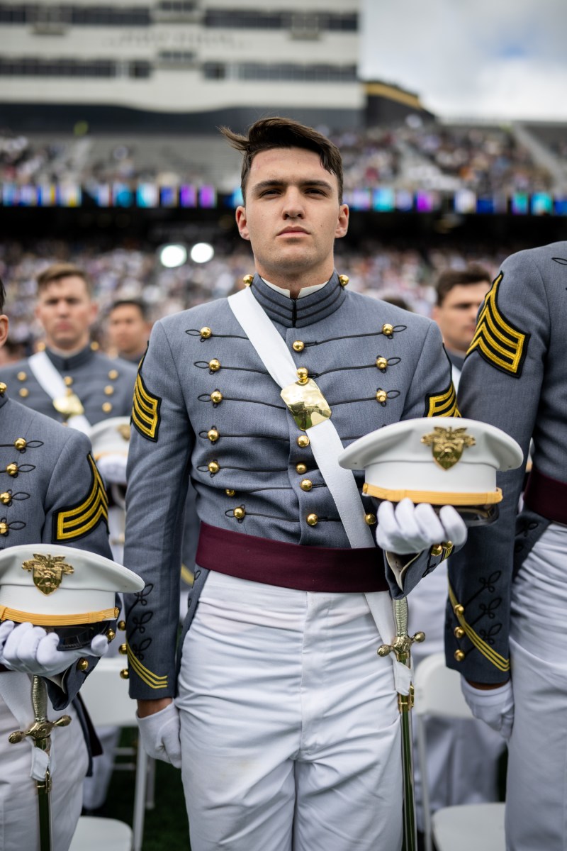 President Donald Trump delivers remarks at the 2025 U.S. Military Academy commencement at Michie Stadium, Saturday, May 24, 2025, in West Point, New York. (Official White House Photo by Daniel Torok)