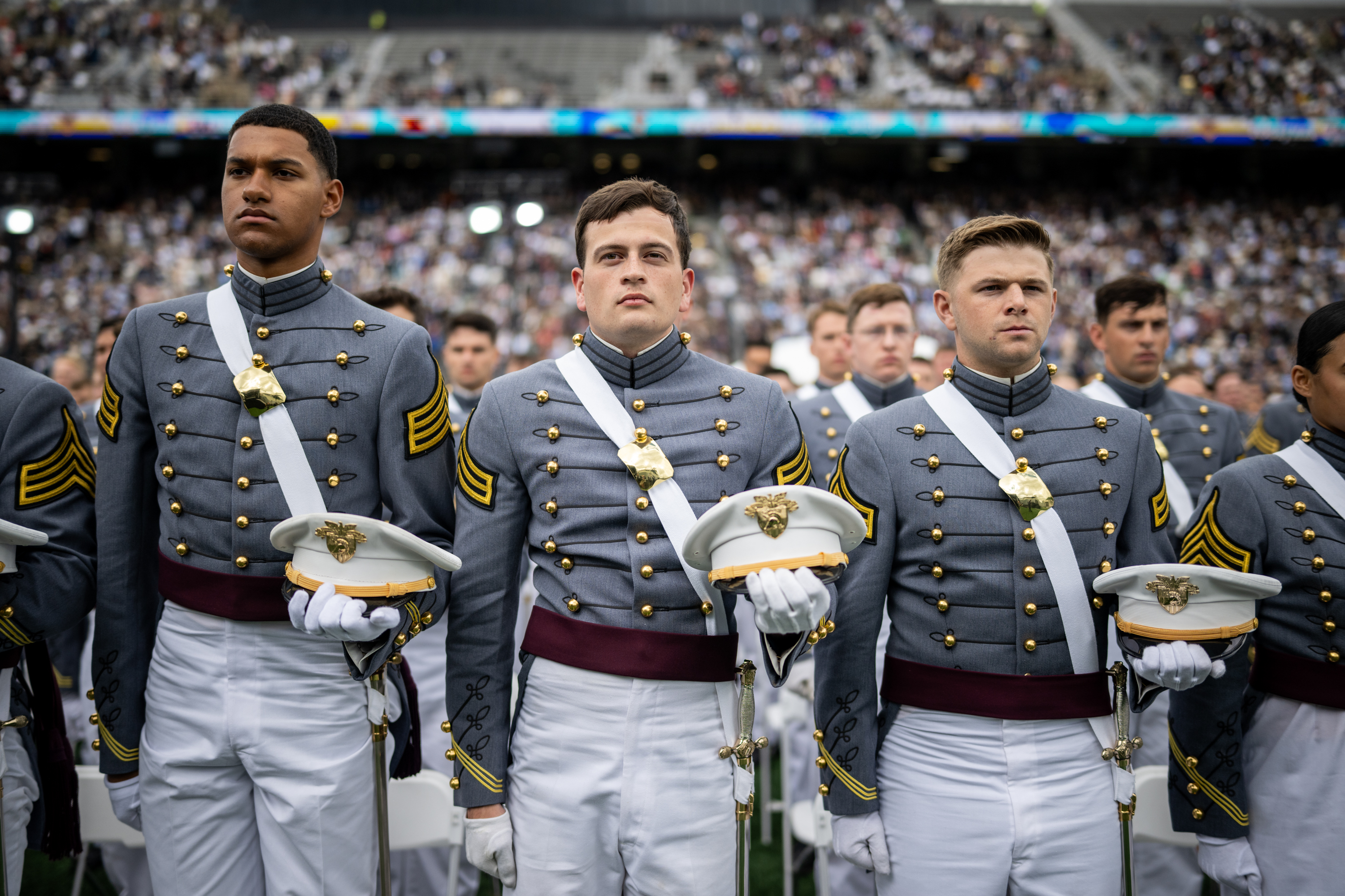 President Donald Trump delivers remarks at the 2025 U.S. Military Academy commencement at Michie Stadium, Saturday, May 24, 2025, in West Point, New York. (Official White House Photo by Daniel Torok)
