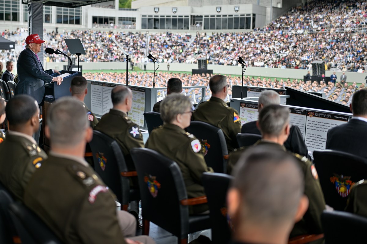 President Donald Trump delivers remarks at the 2025 U.S. Military Academy commencement at Michie Stadium, Saturday, May 24, 2025, in West Point, New York. (Official White House Photo by Daniel Torok)