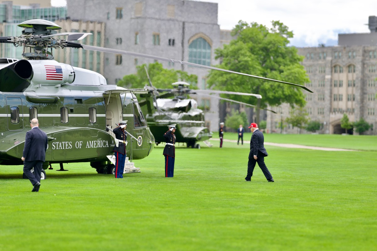 President Donald Trump boards Marine One at the West Point Military Academy landing zone in West Point, New York, Saturday, May 24, 2025, en route to Trump National Golf Club Bedminster in Bedminster, New Jersey. (Official White House Photo by Daniel Torok)