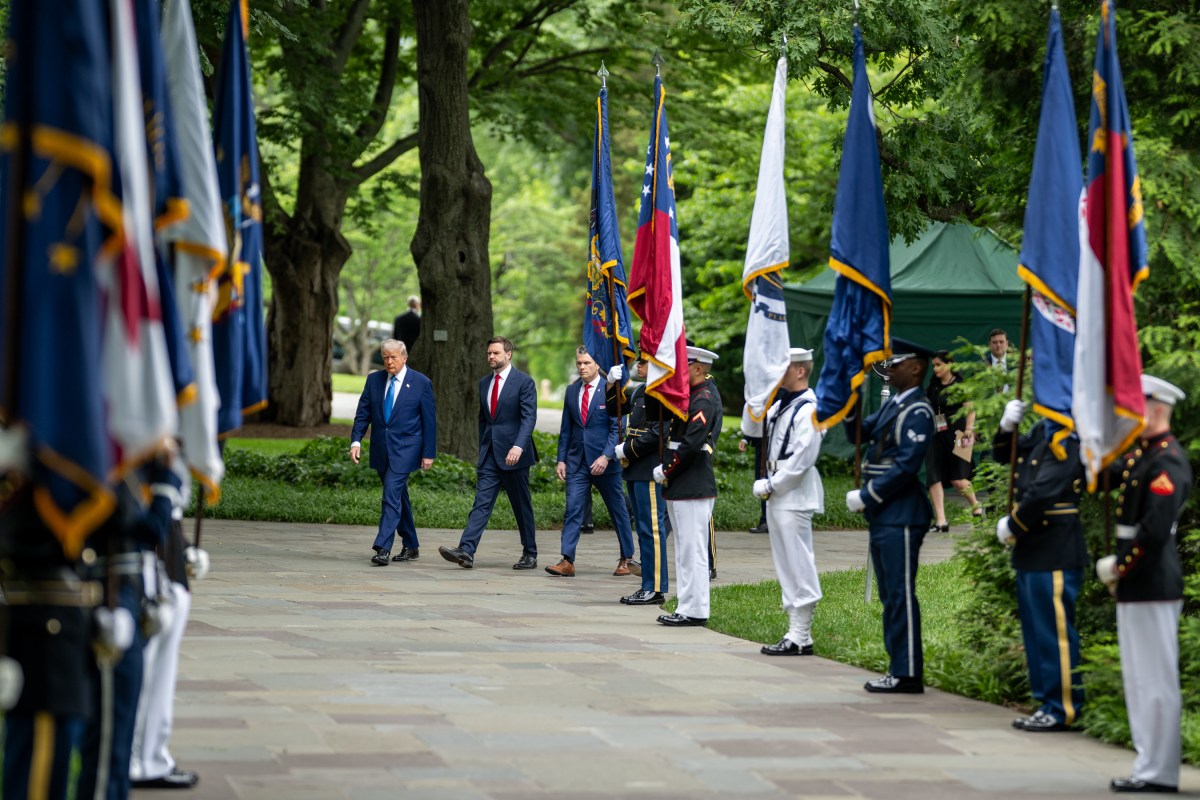 President Donald Trump arrives at Arlington National Cemetery on Memorial Day, Monday, May 26, 2025, in Arlington, Virginia. (Official White House Photo by Daniel Torok)