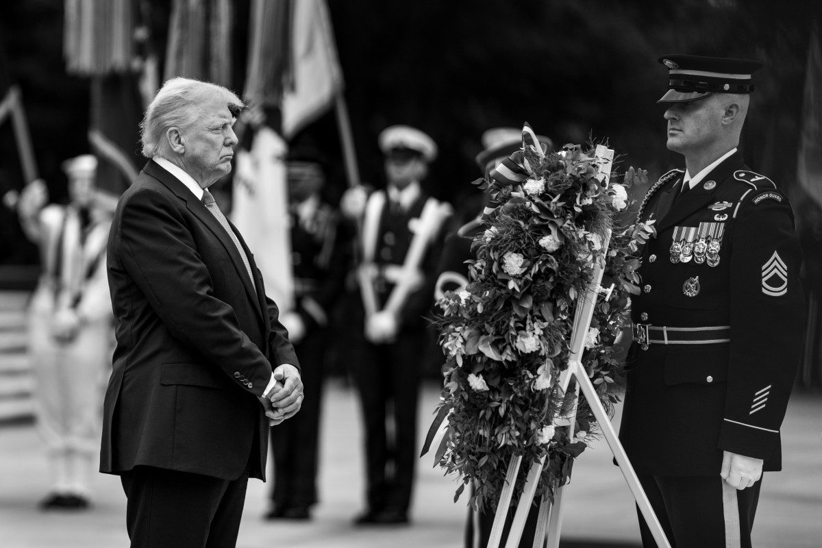 President Donald Trump participates in a wreath-laying ceremony at the Tomb of the Unknown Soldier on Memorial Day, Monday, May 26, 2026, at Arlington National Cemetery in Arlington, Virginia. (Official White House Photo by Daniel Torok)