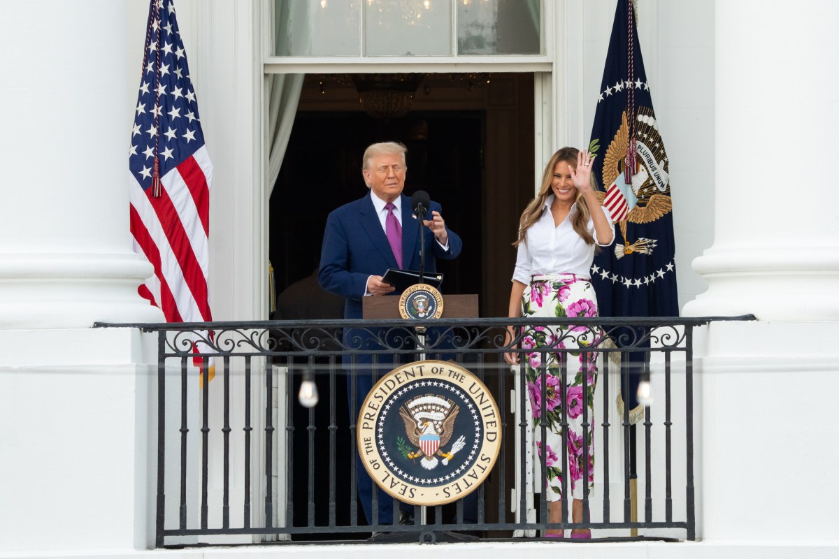 President Donald Trump delivers remarks from the Blue Room Balcony at the Congressional Picnic, Thursday, June 12, 2025, on the South Lawn of the White House.(Official White House Photo by Andrea Hanks)