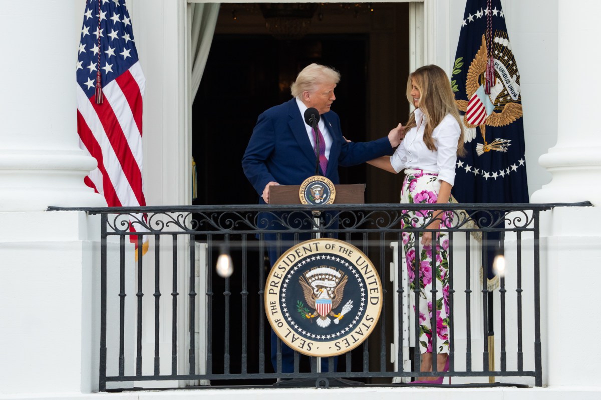 President Donald Trump delivers remarks from the Blue Room Balcony at the Congressional Picnic, Thursday, June 12, 2025, on the South Lawn of the White House.(Official White House Photo by Andrea Hanks)