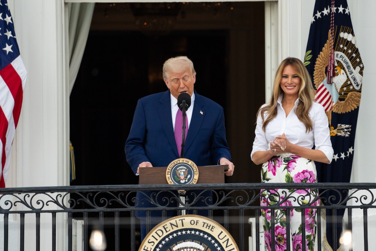 President Donald Trump delivers remarks from the Blue Room Balcony at the Congressional Picnic, Thursday, June 12, 2025, on the South Lawn of the White House.(Official White House Photo by Andrea Hanks)