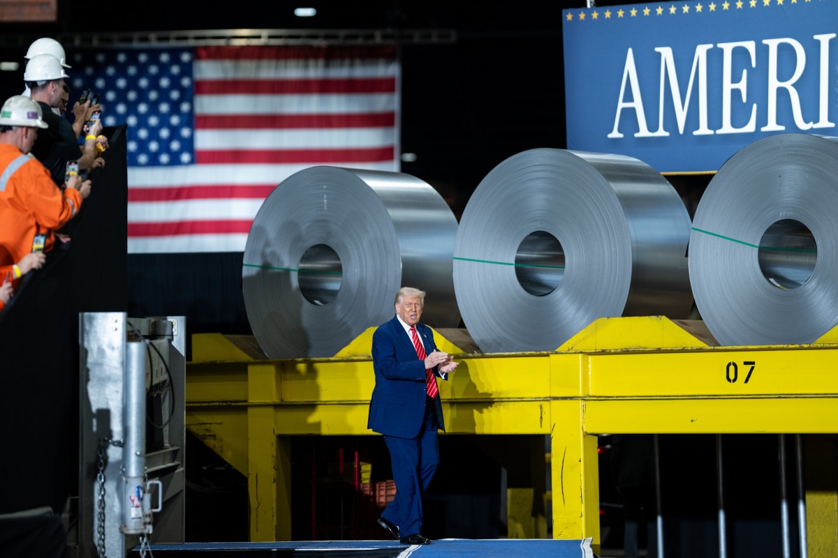 President Donald Trump delivers remarks on a partnership deal with U.S. Steel and Nippon Steel at the U.S. Steel Corporation-Irvin Works in West Mifflin, Pennsylvania, Friday, May 30, 2025. (Official White House Photo by Daniel Torok)