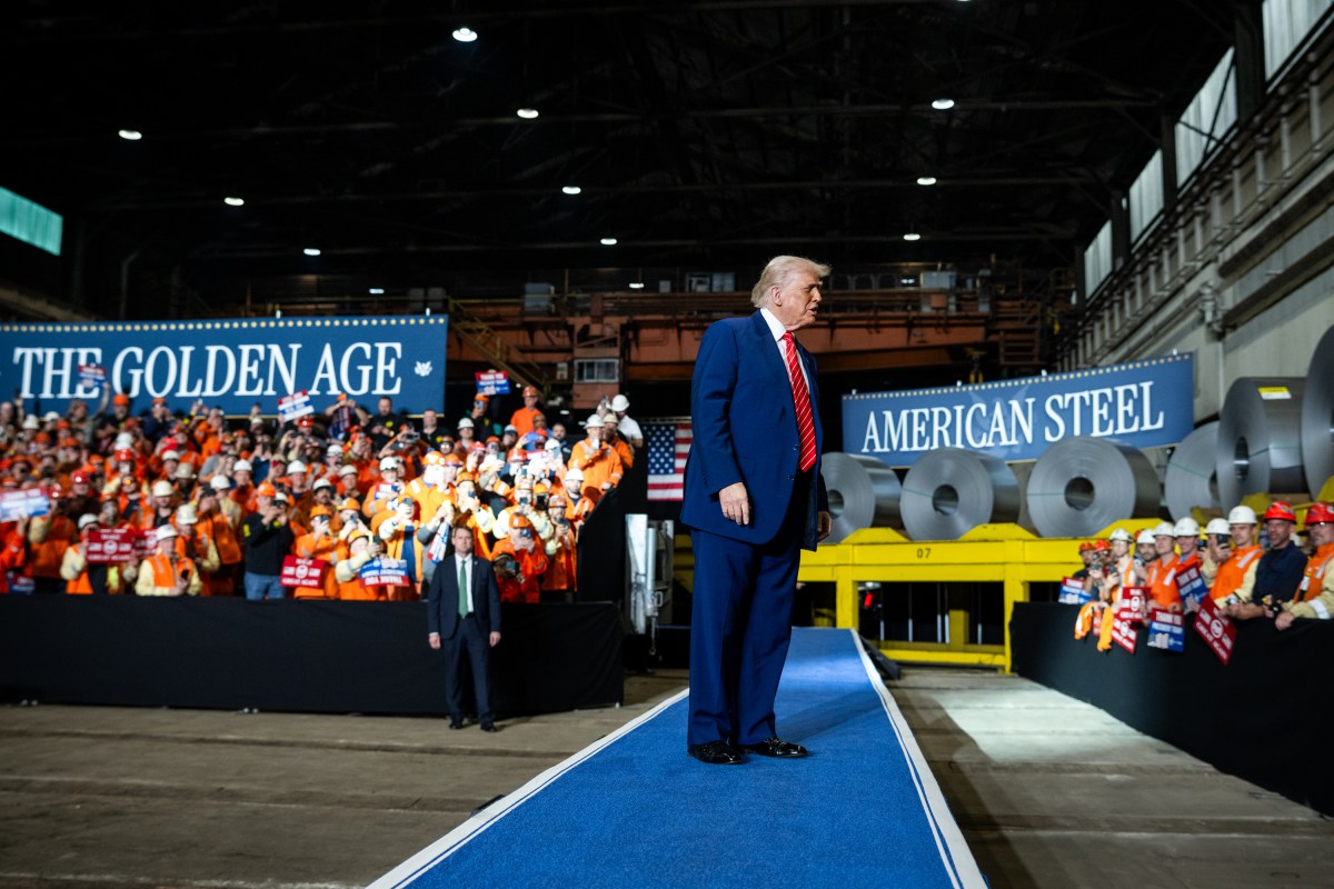 President Donald Trump delivers remarks on a partnership deal with U.S. Steel and Nippon Steel at the U.S. Steel Corporation-Irvin Works in West Mifflin, Pennsylvania, Friday, May 30, 2025. (Official White House Photo by Daniel Torok)