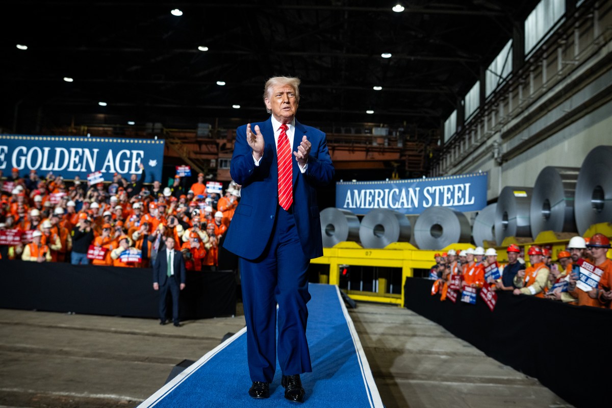 President Donald Trump delivers remarks on a partnership deal with U.S. Steel and Nippon Steel at the U.S. Steel Corporation-Irvin Works in West Mifflin, Pennsylvania, Friday, May 30, 2025. (Official White House Photo by Daniel Torok)