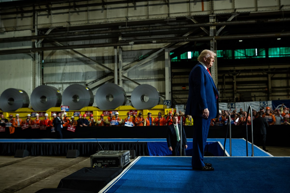 President Donald Trump delivers remarks on a partnership deal with U.S. Steel and Nippon Steel at the U.S. Steel Corporation-Irvin Works in West Mifflin, Pennsylvania, Friday, May 30, 2025. (Official White House Photo by Daniel Torok)