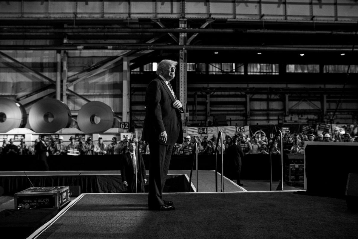 President Donald Trump delivers remarks on a partnership deal with U.S. Steel and Nippon Steel at the U.S. Steel Corporation-Irvin Works in West Mifflin, Pennsylvania, Friday, May 30, 2025. (Official White House Photo by Daniel Torok)