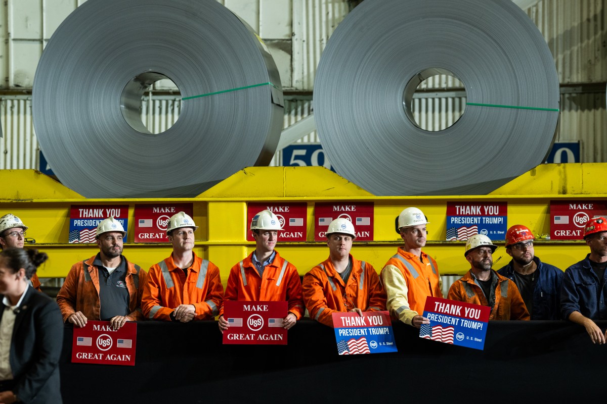 President Donald Trump delivers remarks on a partnership deal with U.S. Steel and Nippon Steel at the U.S. Steel Corporation-Irvin Works in West Mifflin, Pennsylvania, Friday, May 30, 2025. (Official White House Photo by Daniel Torok)