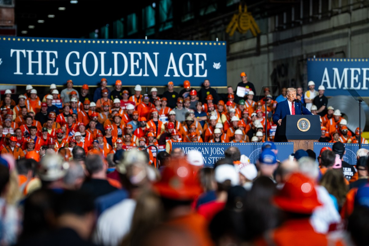 President Donald Trump delivers remarks on a partnership deal with U.S. Steel and Nippon Steel at the U.S. Steel Corporation-Irvin Works in West Mifflin, Pennsylvania, Friday, May 30, 2025. (Official White House Photo by Daniel Torok)