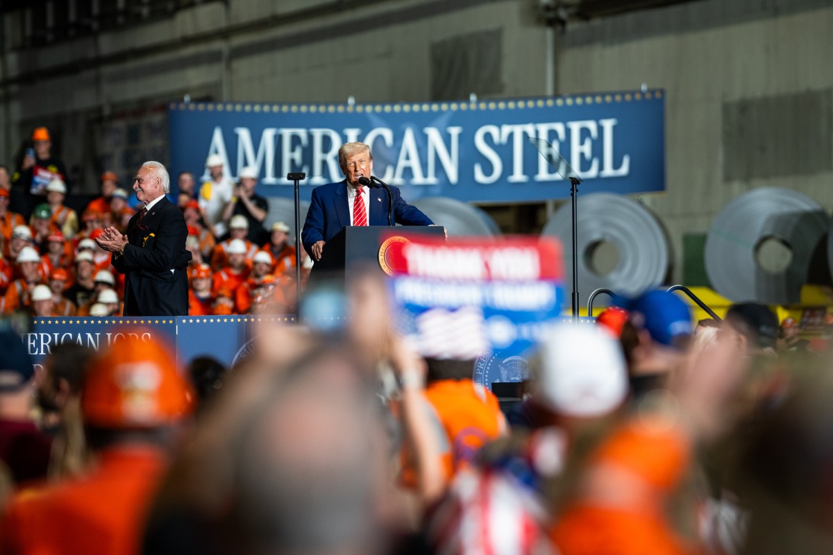President Donald Trump delivers remarks on a partnership deal with U.S. Steel and Nippon Steel at the U.S. Steel Corporation-Irvin Works in West Mifflin, Pennsylvania, Friday, May 30, 2025. (Official White House Photo by Daniel Torok)