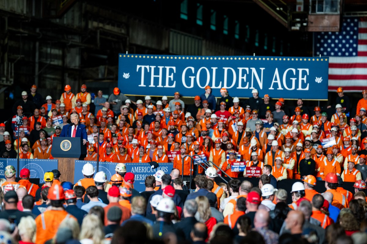 President Donald Trump delivers remarks on a partnership deal with U.S. Steel and Nippon Steel at the U.S. Steel Corporation-Irvin Works in West Mifflin, Pennsylvania, Friday, May 30, 2025. (Official White House Photo by Daniel Torok)