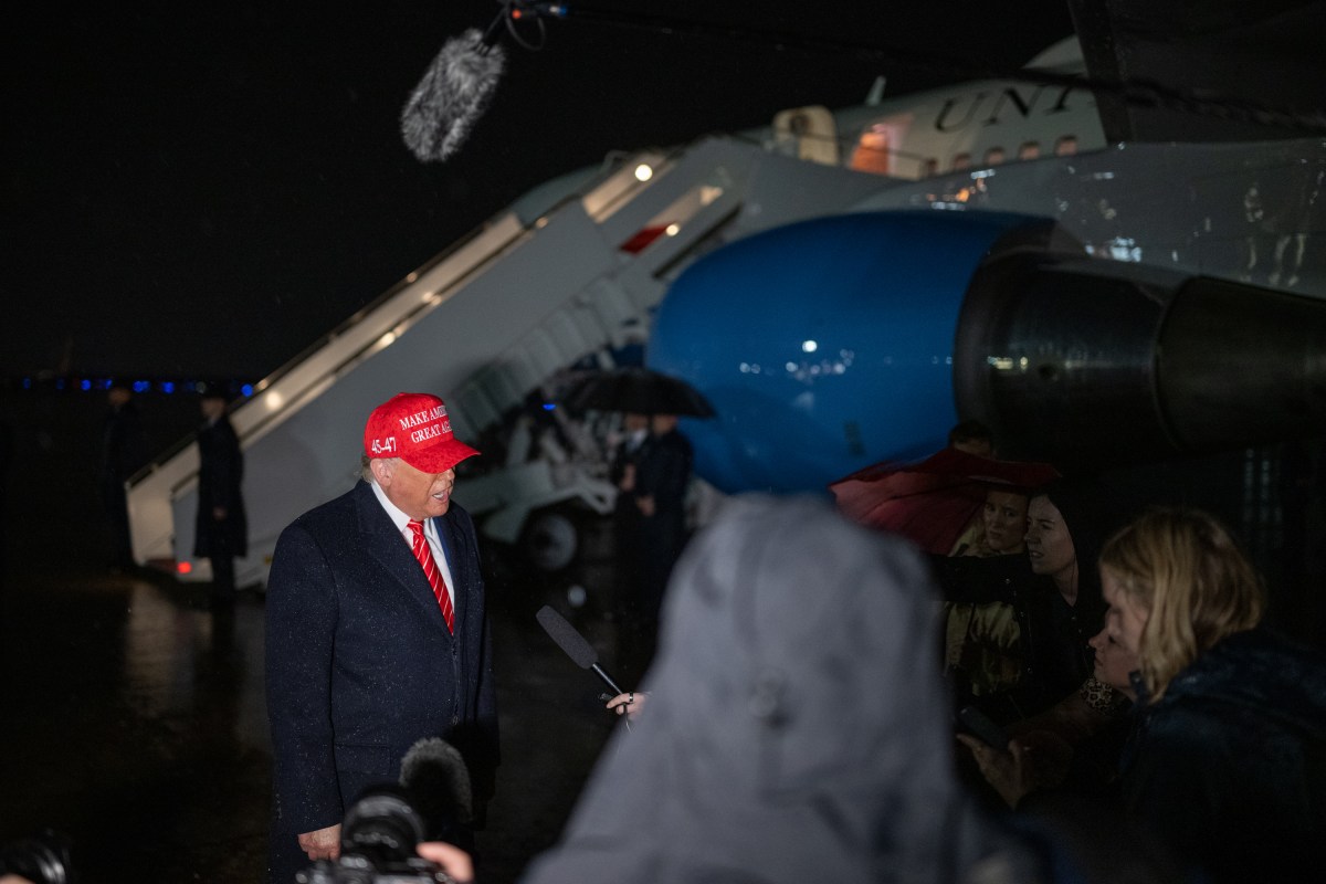 President Donald Trump speaks to members of the media after disembarking from Air Force One at Joint Base Andrews, Maryland after a trip to Pennsylvania, Friday, May 30, 2025. (Official White House Photo by Daniel Torok)