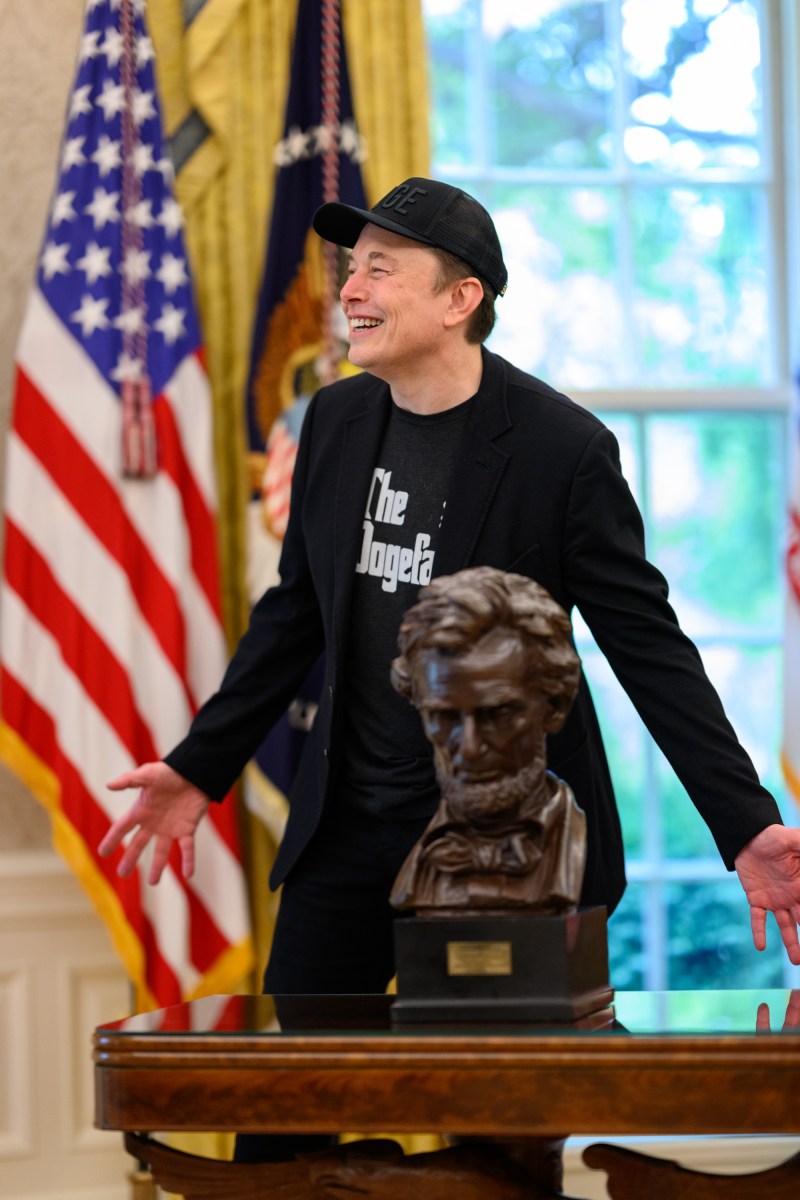 President Donald Trump participates in a press conference with departing DOGE adviser Elon Musk, Friday, May 30, 2025, in the Oval Office. (Official White House Photo by Molly Riley)