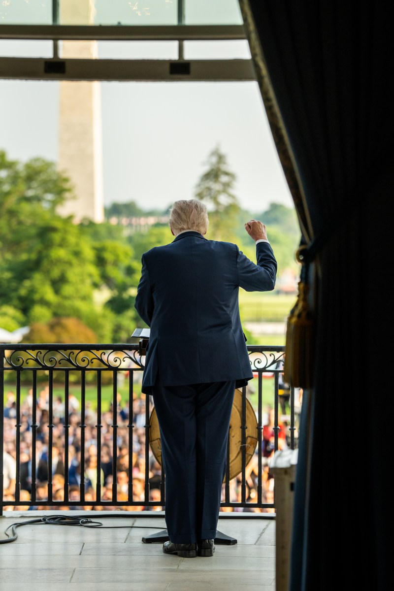 President Donald Trump gives remarks during the “summer soiree” on the South Lawn of the White House, Wednesday, June 4, 2025. (Official White House Photo by Daniel Torok)