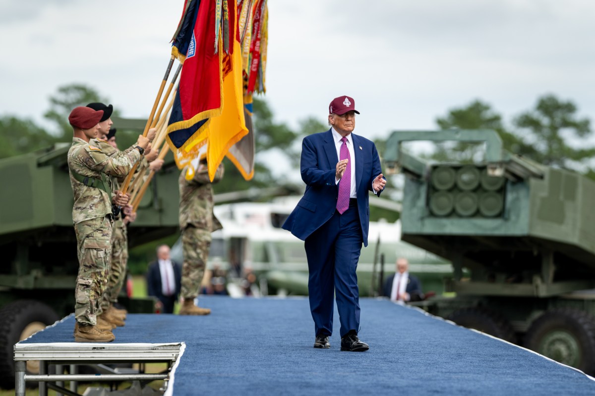 President Donald Trump arrives to deliver remarks at Fort Bragg, North Carolina on Tuesday, June 10, 2025, during a visit to commemorate the 250th anniversary of the U.S. Army. (Official White House Photo by Daniel Torok)