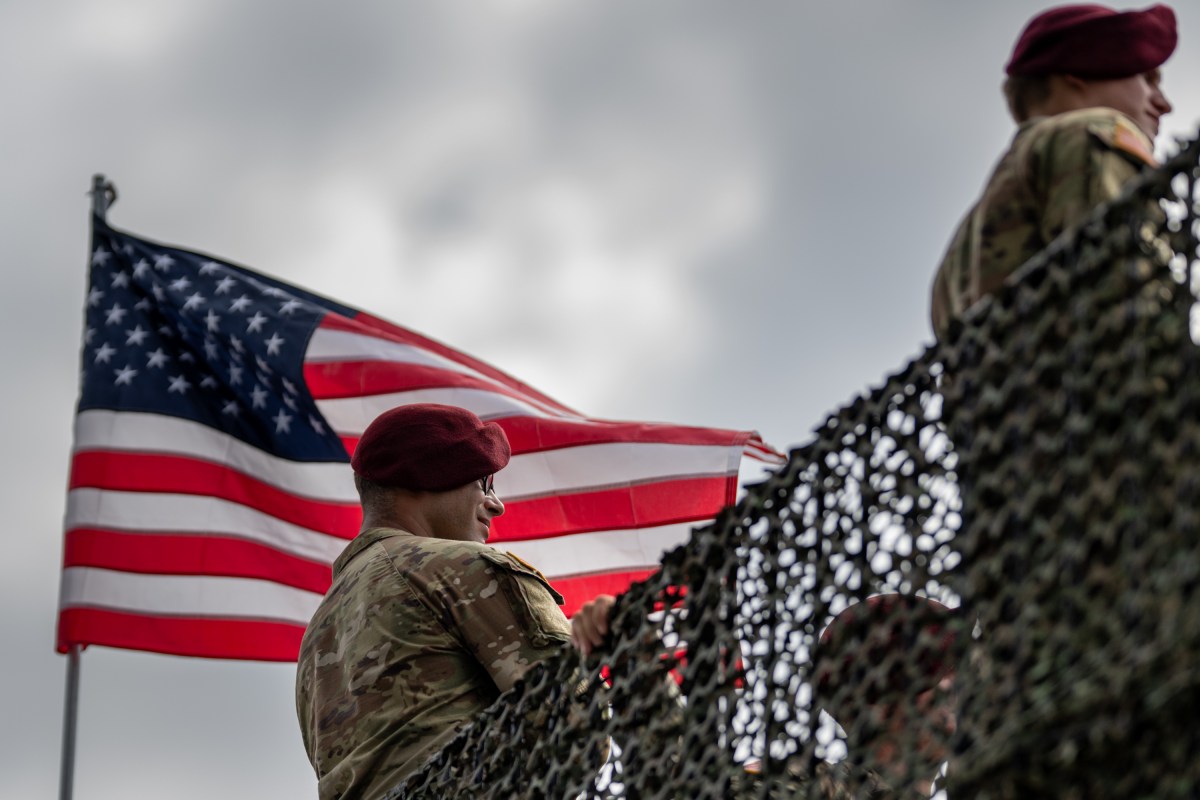 Members of the military listen to President Donald Trump deliver remarks at Fort Bragg, North Carolina on Tuesday, June 10, 2025, during a visit to commemorate the 250th anniversary of the U.S. Army. (Official White House Photo by Daniel Torok)