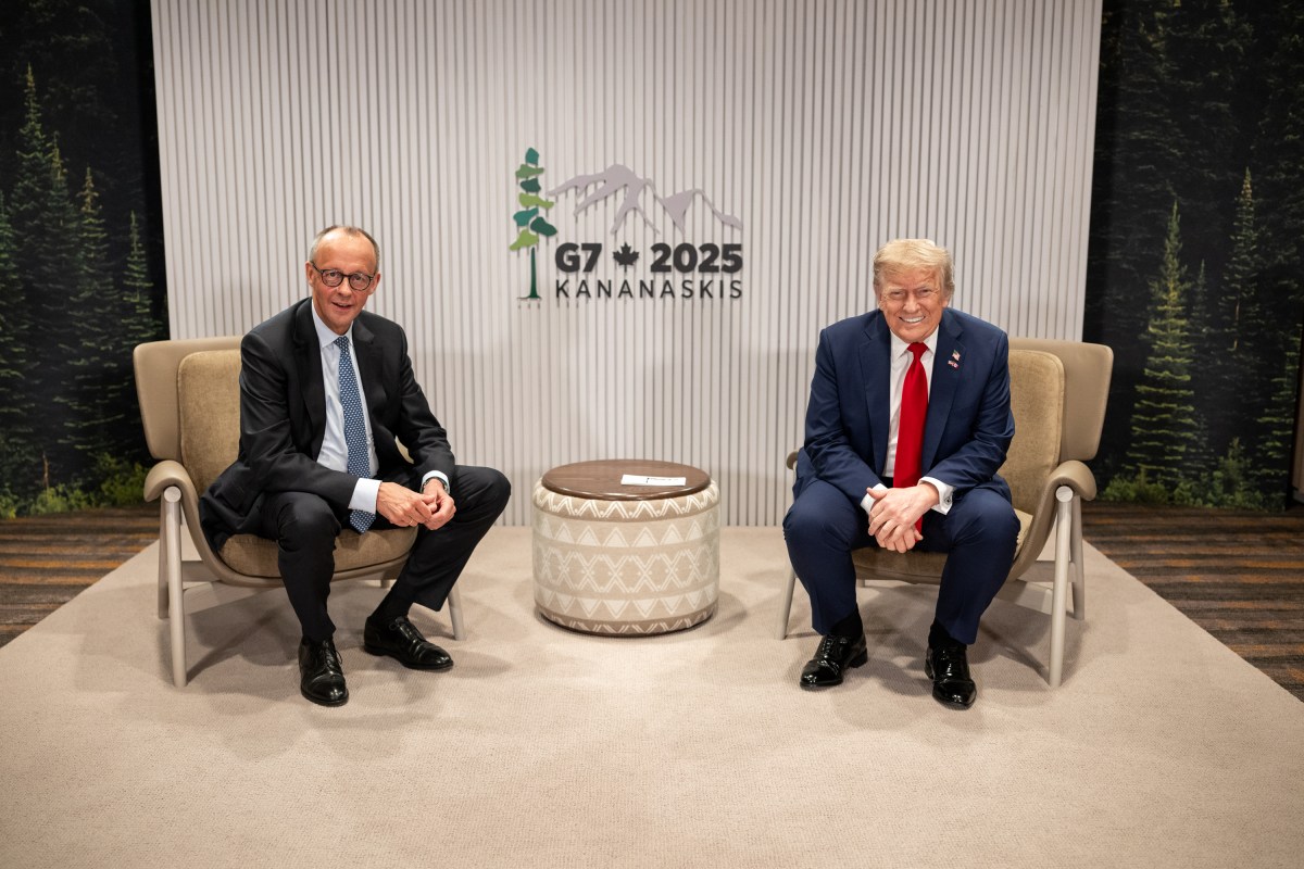 President Donald Trump meets with German Chancellor Friedrich Merz during the G7 Summit, Monday, June 16, 2025, in Kananaskis, Alberta, Canada. (Official White House Photo by Daniel Torok)