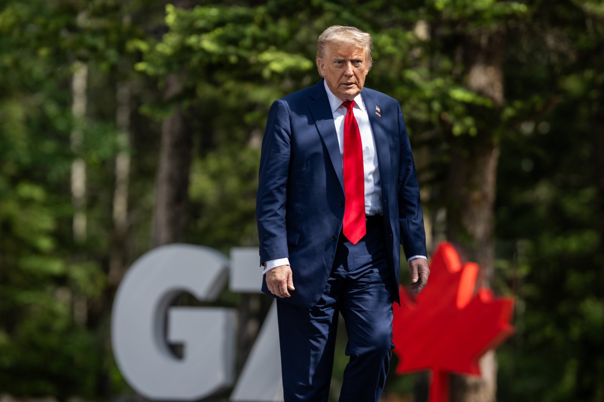 President Donald Trump is greeted by Canadian Prime Minister Mark Carney and his wife Diana Fox Carney during the official welcome at the G7 Summit, Monday, June 16, 2025, in Kananaskis, Alberta, Canada. (Official White House Photo by Daniel Torok)