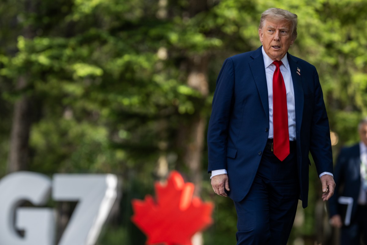 President Donald Trump is greeted by Canadian Prime Minister Mark Carney and his wife Diana Fox Carney during the official welcome at the G7 Summit, Monday, June 16, 2025, in Kananaskis, Alberta, Canada. (Official White House Photo by Daniel Torok)