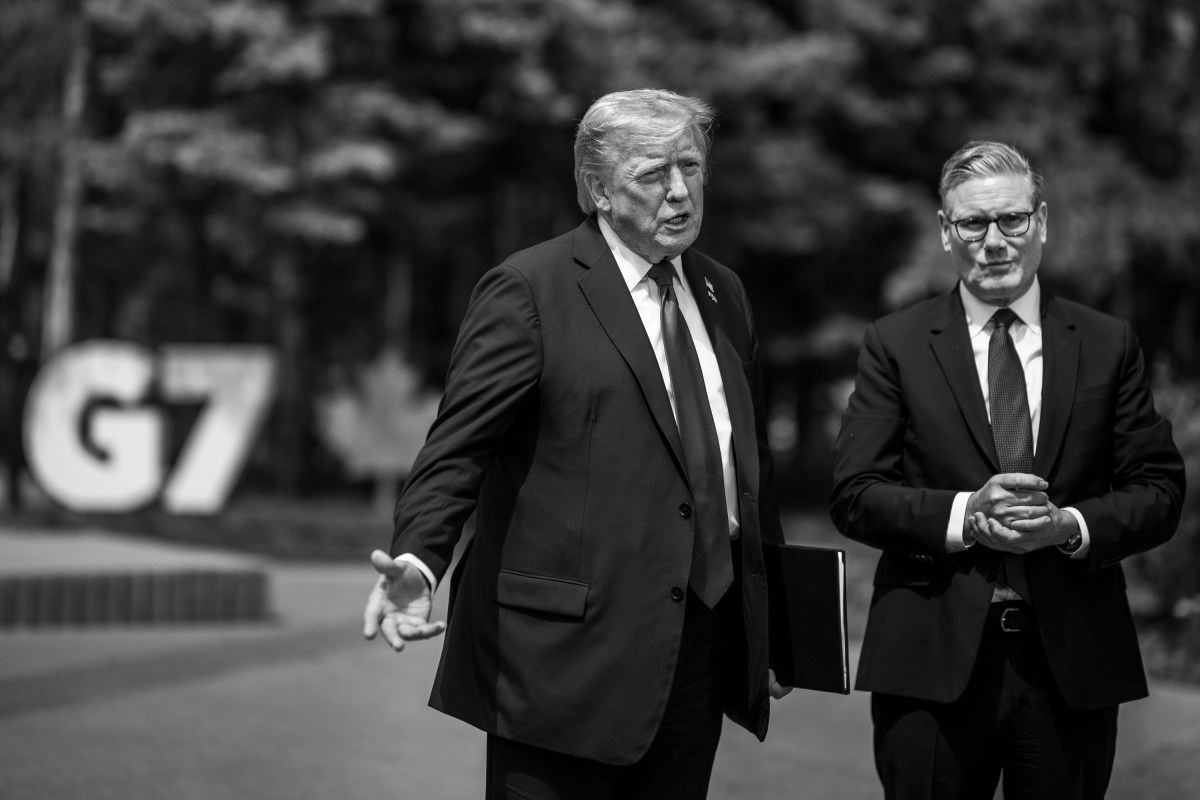 President Donald Trump announces a US-UK trade deal next to British Prime Minister Keir Starmer at the G7 Summit, Monday, June 16, 2025, in Kananaskis, Alberta, Canada. (Official White House Photo by Daniel Torok)
