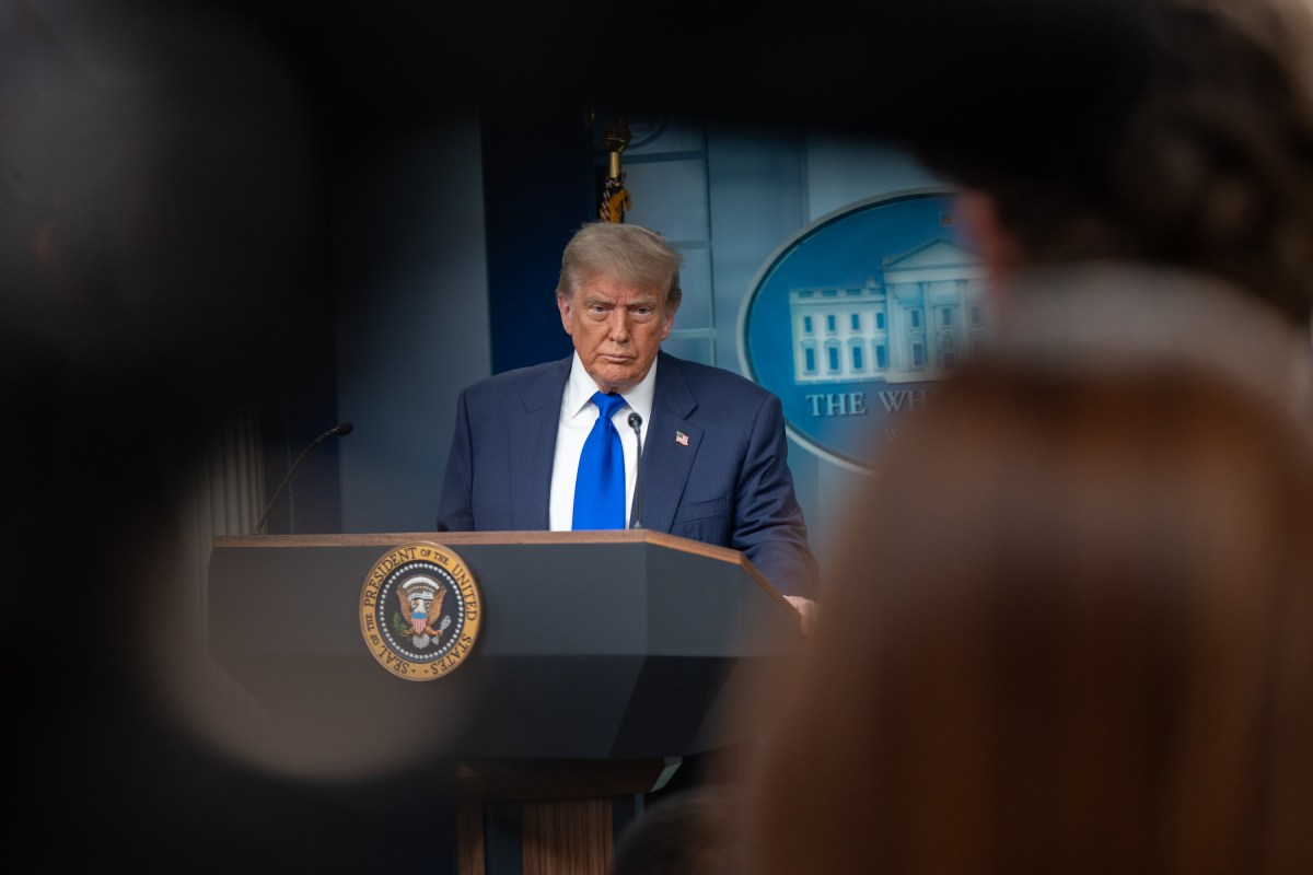 President Donald Trump holds a press conference with Attorney General Pam Bondi and Deputy Attorney General Todd Blanche in the James S. Brady Press Briefing Room on Friday, June 27, 2025. (Official White House Photo by Abe McNatt)