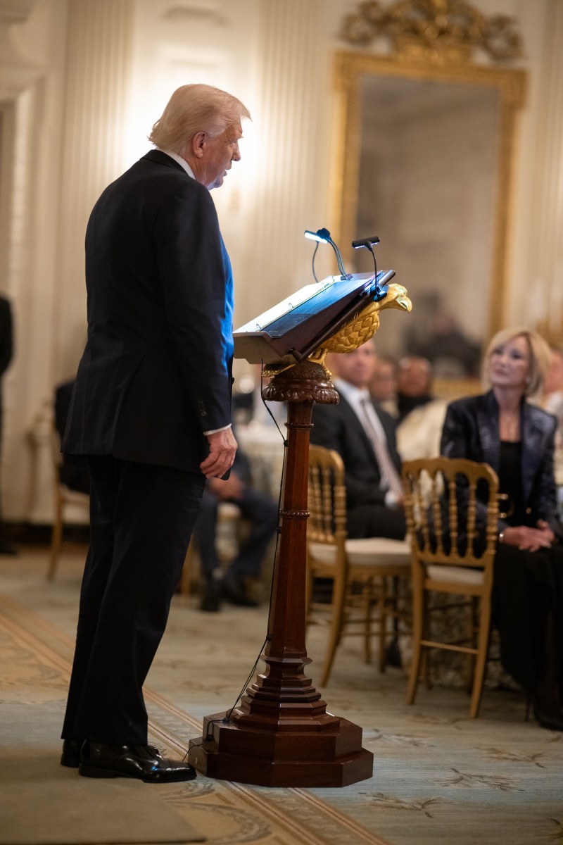 President Donald Trump participates in the White House Iftar Dinner, Thursday, March 27, 2025, in the State Dining Room of the White House. (Official White House Photo by Daniel Torok)