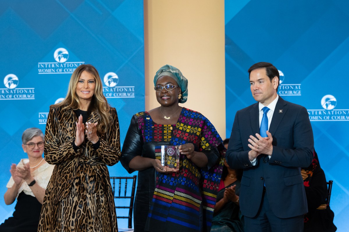 First Lady Melania Trump poses for photos with awardees at the 19th International Women of Courage Awards Ceremony, Tuesday, April 1, 2025, at the U.S. Department of State in Washington, D.C. (Official White House Photo by Andrea Hanks)