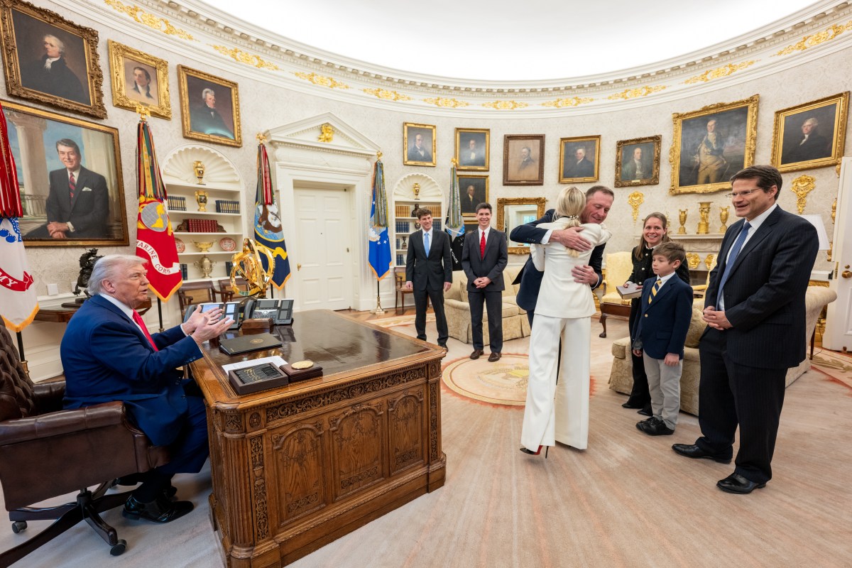 President Donald Trump participates in the swearing-in ceremony for Solicitor General Dean John Sauer, Thursday, April 10, 2025, in the Oval Office. (Official White House Photo by Joyce N. Boghosian)