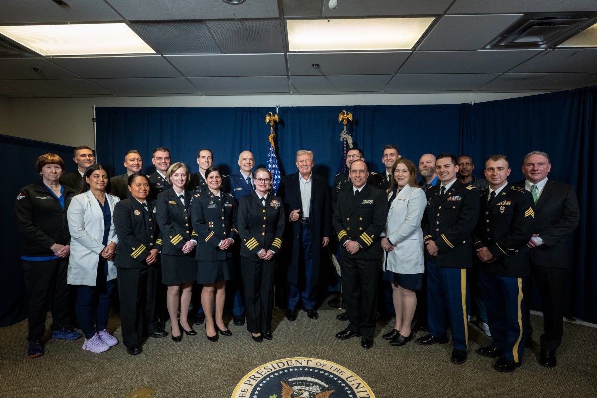 President Donald Trump visits Walter Reed National Military Medical Center in Bethesda, Maryland, Friday, April 11, 2025, for his annual physical. (Official White House Photo by Molly Riley)