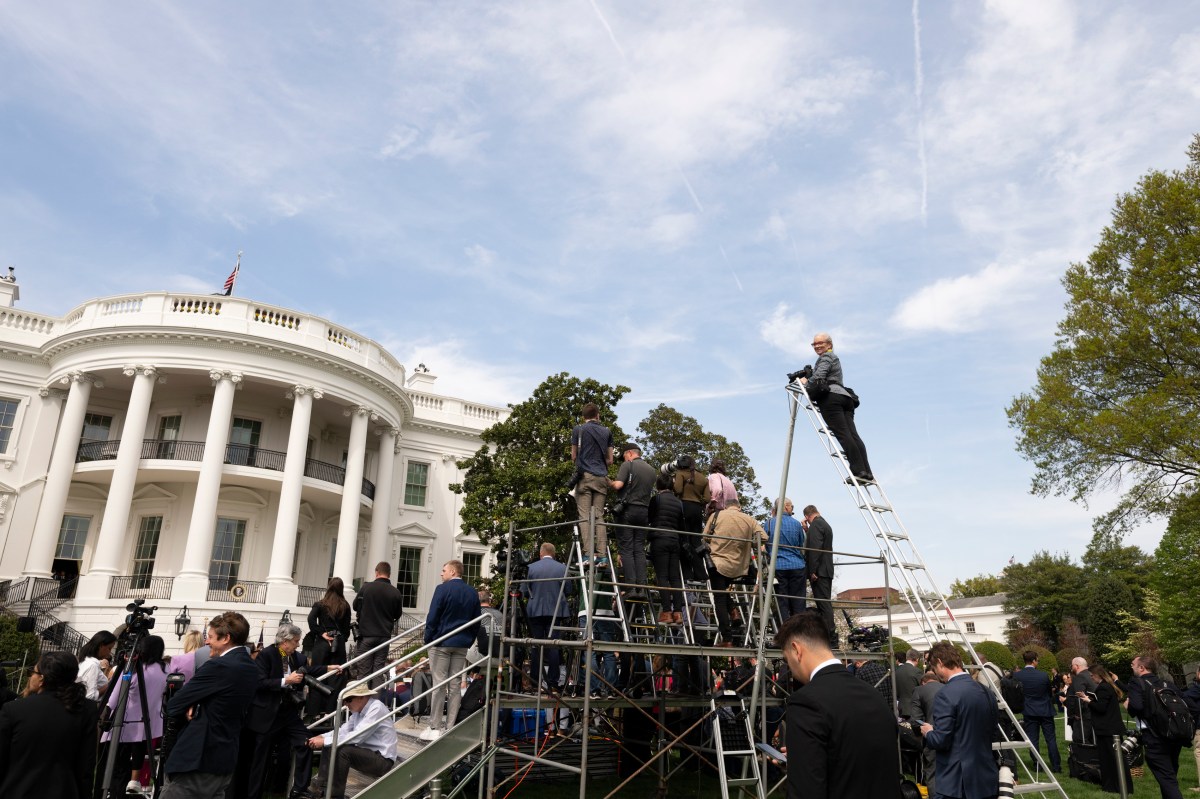 President Donald Trump, Vice President JD Vance and Ohio State University Buckeyes coach Ryan Day arrive to the South Portico, Monday, April 14, 2025, for an event celebrating the team’s 2025 College Football National Championship.(Official White House Photo by Joyce N. Boghosian)